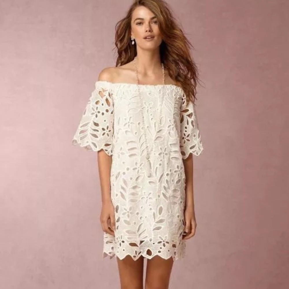BHLDN Yoana Baraschi white off shoulder dress Sz L